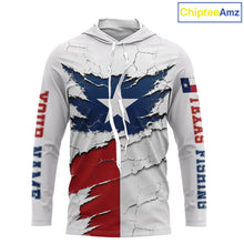 Load image into Gallery viewer, Texas Fishing Shirt Long Sleeve Hooded Patriotic Texas Flag UV Protection Fishing Apparel