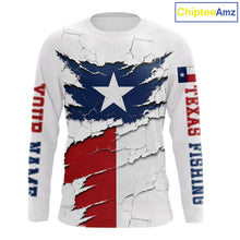 Load image into Gallery viewer, Texas Fishing Shirt Long Sleeve Patriotic Texas Flag UV Protection Fishing Apparel