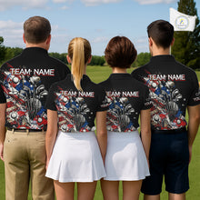 Load image into Gallery viewer, Patriotic Golf Polo Shirt Custom USA Flag Golf Shirt For Men, Golf Apparel Gift For Golfers NHT904