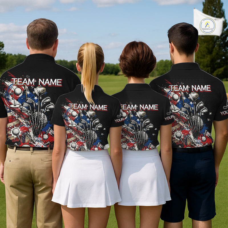 Patriotic Golf Polo Shirt Custom USA Flag Golf Shirt For Womens, Golf Apparel Gift For Golfers NHT904