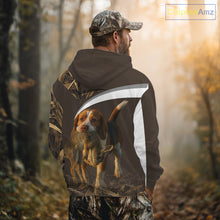 Load image into Gallery viewer, Brown Camo 3D Printed Beagle Dog Rabbit Hunting Shirt, Custom Name Hunting Gift NHT225