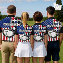 Load image into Gallery viewer, Personalized Mens Golf Polo Shirt American Flag Patriotic Golf Shirts Golf Gifts For Men NHT746
