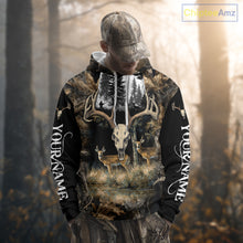 Load image into Gallery viewer, Deer Hunting Gift, Personalized Whitetail Deer Hunting 3D All Over Printed Camo Hoodie NHT361
