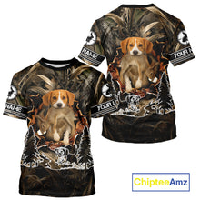 Load image into Gallery viewer, Custom Rabbit Hunting with Beagle Dog 3D Prints Camouflage Shirts, Rabbit Hunting Gifts NHT365