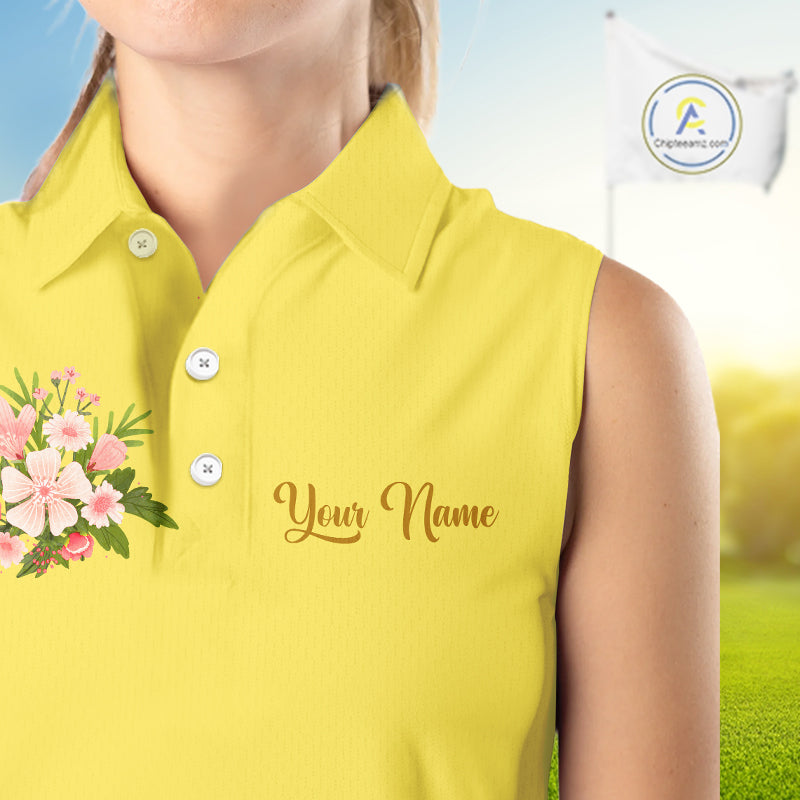 Yellow Golf Mama Womens Polo Shirt, Funny Golf Mom Shirt, Mothers Day Gift For Golf Lover Mom, Ladies Golf Polo NHT751