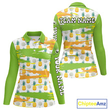 Load image into Gallery viewer, Personalized Pineapple Pattern Womens Golf Polo Shirts Team Golf Clothes Best Golf Gifts NHT753