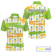 Load image into Gallery viewer, Personalized Pineapple Pattern Mens Golf Polo Shirts Team Golf Clothes Best Golf Gifts NHT753
