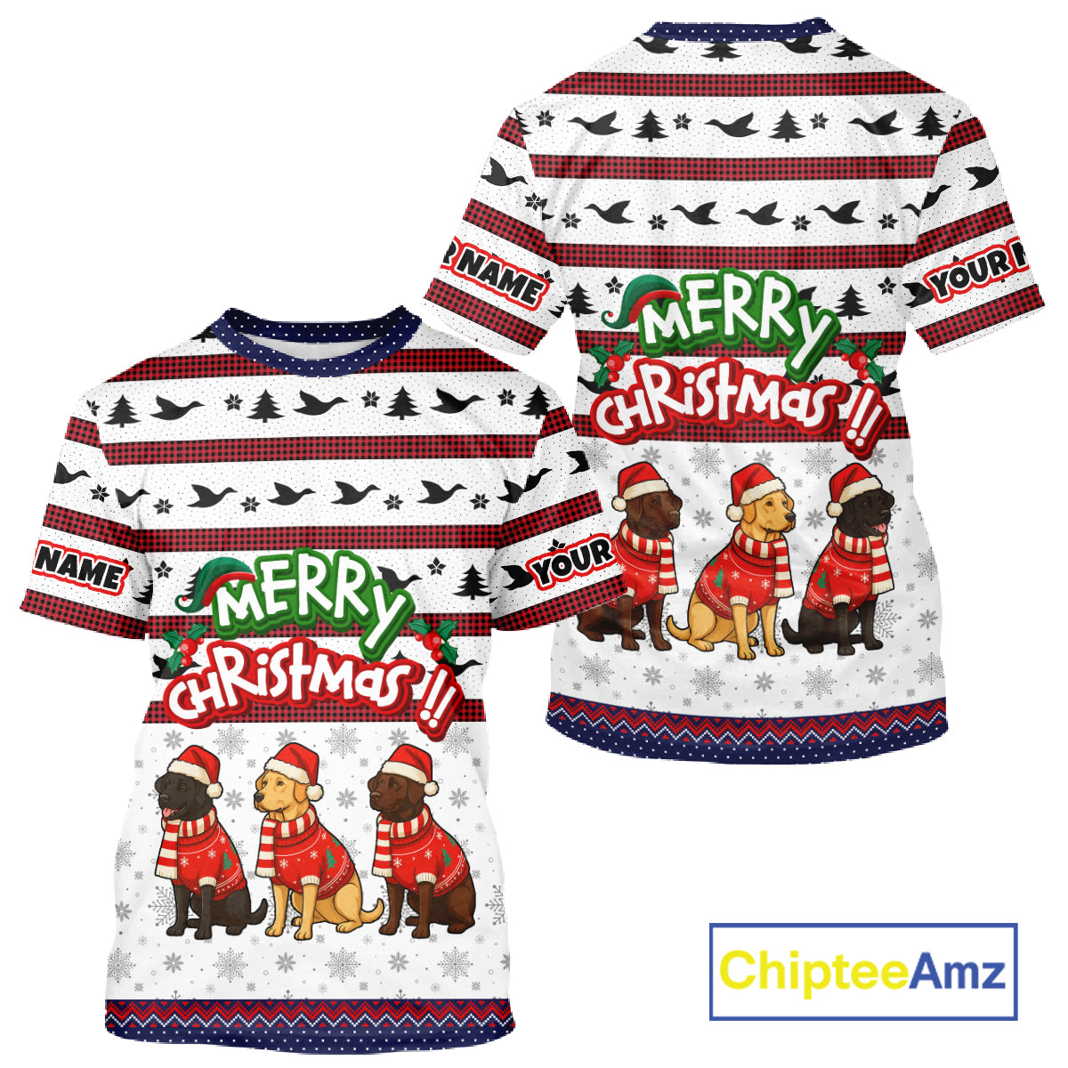 Custom Merry Christmas Shirt – Personalized Duck Hunting Christmas Shirt with Custom Name NHT309