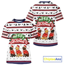 Load image into Gallery viewer, Custom Merry Christmas Shirt – Personalized Duck Hunting Christmas Shirt with Custom Name NHT309