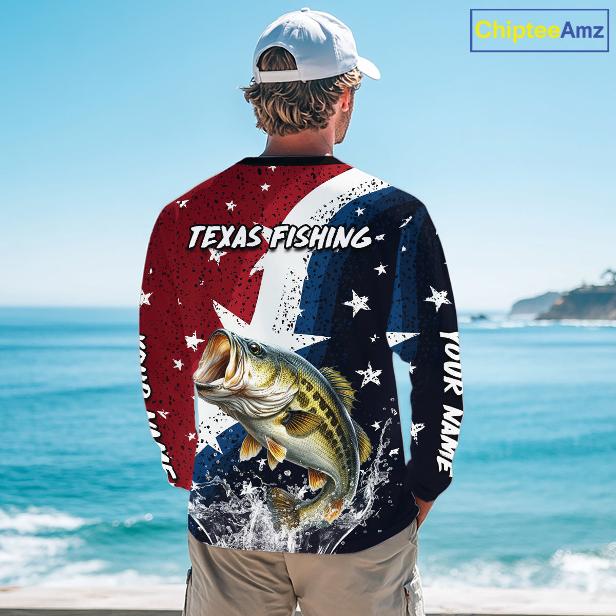Personalized Texas Flag Bass Fishing Shirt Jerseys, Texas Bass Fishing Shirts Long Sleeve For Men NHT758