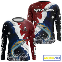 Load image into Gallery viewer, Personalized Texas Flag Sailfish Fishing Shirt Jerseys, Texas Sailfish Fishing Shirts Long Sleeve For Men NHT763