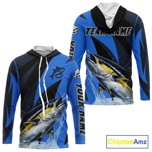 Tuna Saltwater Fishing Jerseys, Tuna Fishing Performance Hooded Fishing Shirts Long Sleeve NHT582