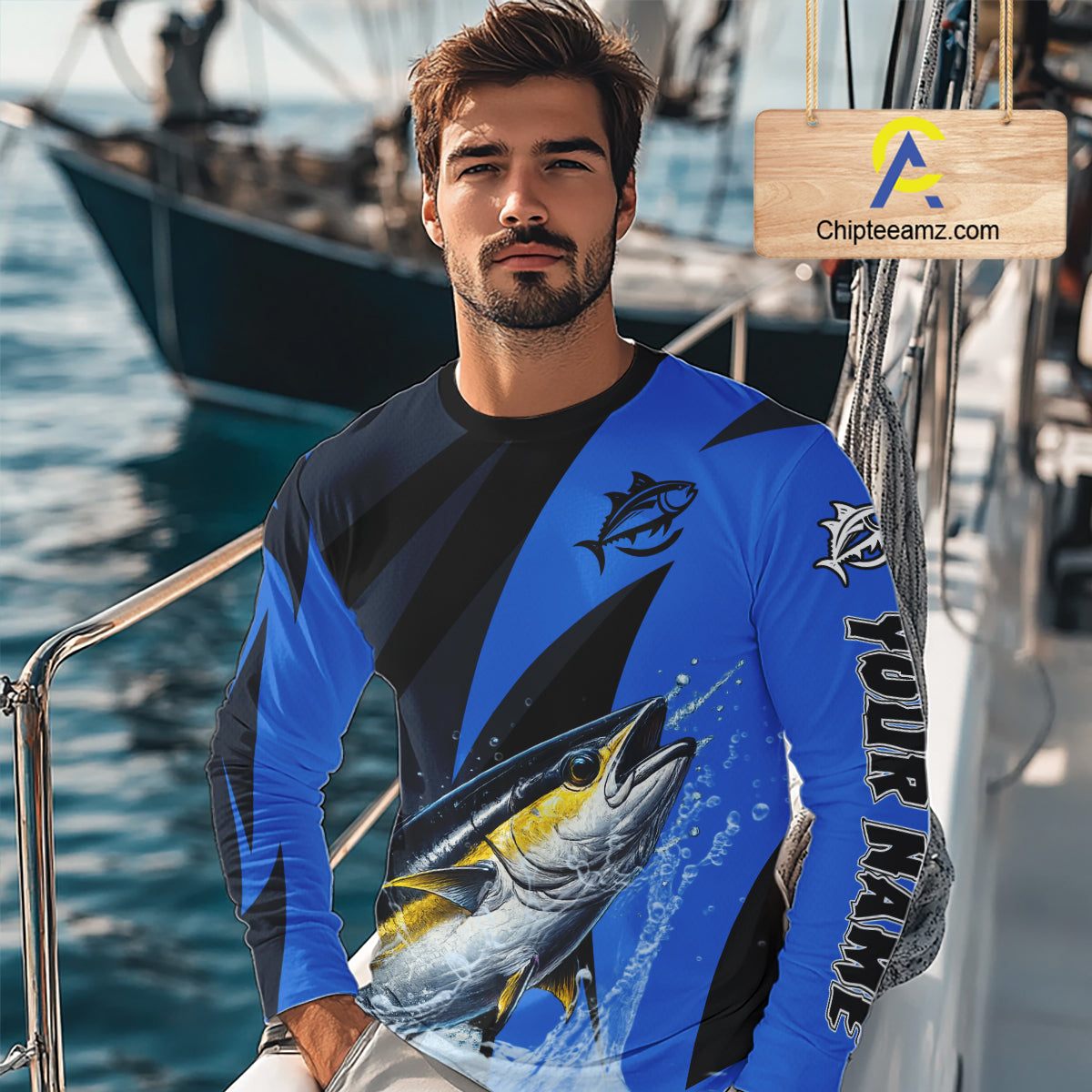 Tuna Saltwater Fishing Jerseys, Tuna Fishing Performance Fishing Shirts Long Sleeve NHT582