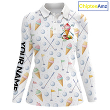 Load image into Gallery viewer, Funny Ice Cream Womens Golf Polo Shirts Jersey – Personalized Team Name Golf Shirt NHT809