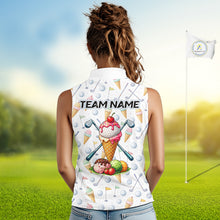 Load image into Gallery viewer, Funny Ice Cream Sleeveless Women Golf Polo Shirts Jersey – Personalized Team Name Golf Shirt NHT809