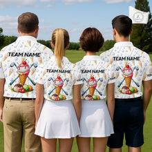 Load image into Gallery viewer, Funny Ice Cream Mens Golf Polo Shirts Jersey – Personalized Team Name Golf Shirt NHT809