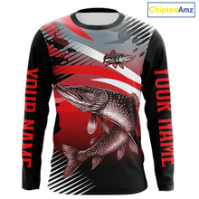 Load image into Gallery viewer, Custom Pike Long Sleeve Performance Fishing Shirts, Pike Fishing Shirt For Men NHT443