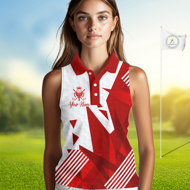 Personalized Womens Sleeveless Golf Shirt For Mom – Custom Name & Team Name Polo, Mother’s Day Gift For Golfer NHT670