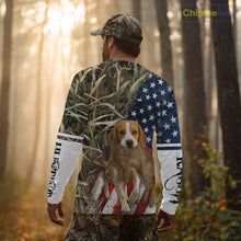 Load image into Gallery viewer, Rabbit Hunting With Beagle 3D US Flag Camo Custom Hunting Shirt, Rabbit Hunting Clothing NHT141