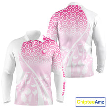 Load image into Gallery viewer, White Pink Golf Pattern Custom Mens Golf Polo Shirt, Best Team Golf Shirt For Mens NHT562