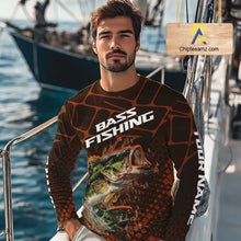 Load image into Gallery viewer, Largemouth Bass Fishing, Fishing Shirts Long Sleeve Scale, Fishing Gift | Orange NHT393