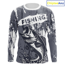 Load image into Gallery viewer, Bass Fishing Gray Camo Custom Name, Personalized Bass Fishing Jerseys For Men NHT493
