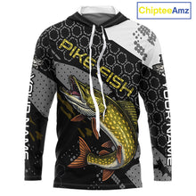 Load image into Gallery viewer, Custom Pike Long Sleeve Fishing Shirts For Men, Design Pike Fishing Jerseys NHT446