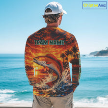 Load image into Gallery viewer, Personalized Redfish Fish Fishing Shirt Long Sleeve – Sunset Ocean Design NHT712