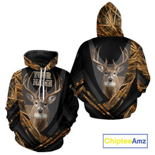 Load image into Gallery viewer, Deer Hunting Shirt Black Camo Brown 3D Custom Name, Season Deer Hunting, Deer Hunting Gift NHT139