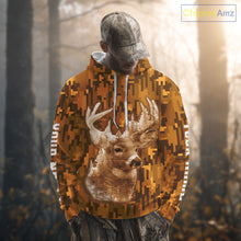 Load image into Gallery viewer, Deer hunting Custom Name Full Printing Orange Camo, Personalized hunting Shirt for Men NHT377