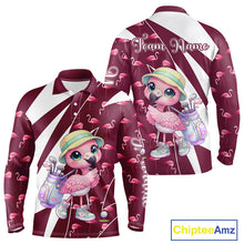 Load image into Gallery viewer, Cute Pink Flamingo Custom Pattern Funny Golf Shirts For Mens, Flamingo Golf Team Shirt NHT593