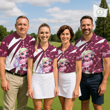 Load image into Gallery viewer, Cute Pink Flamingo Custom Pattern Funny Golf Shirts For Women, Flamingo Golf Team Shirt NHT593