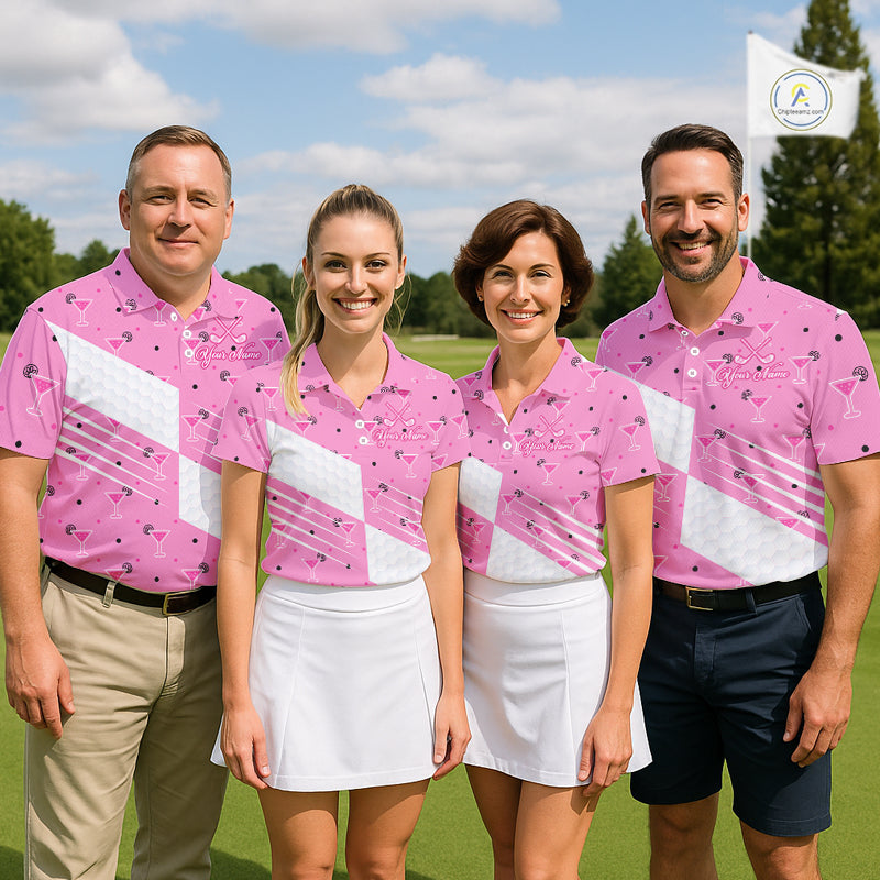 Personalized Mens Golf Polo Shirt With Flamingo Sleep– Funny Cartoon Pattern For Golfer NHT598