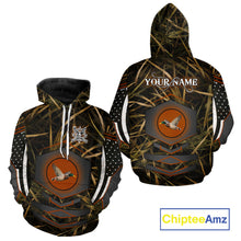 Load image into Gallery viewer, Duck Hunting Shirt with US Flag Camo – Personalized All Over Print Waterfowl Clothing NHT170