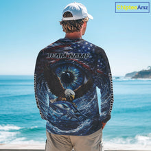 Load image into Gallery viewer, USA Eagle Marlin Fishing Shirt Long Sleeve – Custom Name Patriotic Ocean Eye Design NHT429