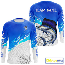 Load image into Gallery viewer, Sailfish Fishing Custom Fishing Shirts Long Sleeve For Men, Sailfish Saltwater Fishing Shirt NHT644