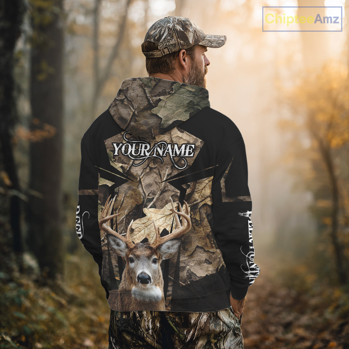 Whitetail Deer Hunting Camo Forest 3D All Over Printed Shirt, Personalized Hunting Shirt NHT277