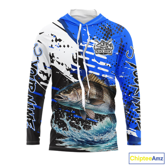 Personalized Black Drum Fishing Jerseys For Fishing Team, Tournament Fishing Shirts NHT448