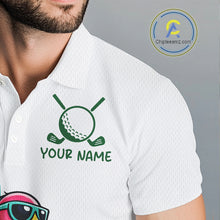 Load image into Gallery viewer, Funny Flamingo Mens Golf Polo Shirts Colorful Argyle Pattern Custom Name, Golf Gifts NBT562