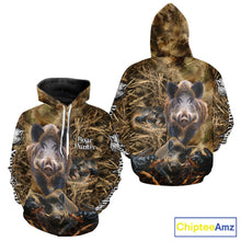 Load image into Gallery viewer, Wild Boar Hunting Camo Custom Name Shirts, Personalized Boar Hunting Clothes, Hunting Gifts NBT108