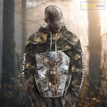 Load image into Gallery viewer, Personalized Whitetail Deer Hunting Camo 3D Print Custom Name Shirts, Hunting Camo Hoodie NBT313
