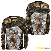 Load image into Gallery viewer, Personalized Whitetail Deer Hunting Camo 3D Print Custom Name Shirts, Hunting Camo Hoodie NBT313