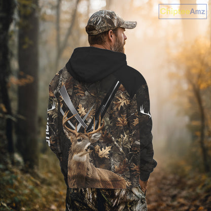 Whitetail Deer Hunting 3D All Over Printed Hoodie, Sweatshirt Hunting for Men NBT315