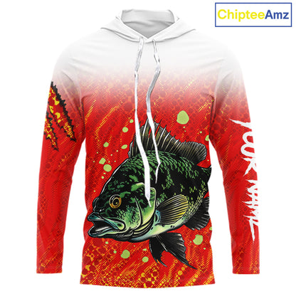 Personalized Crappie Fishing Jerseys For Fishing Team, Custom Name Fishing Shirt Long Sleeve Hooded NBT409