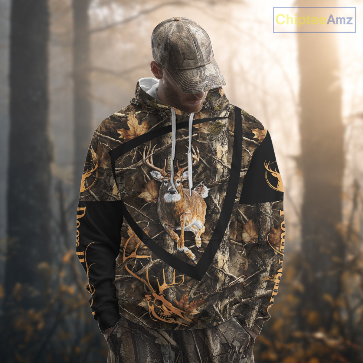 Personalized Whitetail Deer Hunting Brown Camouflage 3D All Over Printed Shirt NBT277