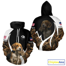 Load image into Gallery viewer, Personalized Rabbit Hunting Beagle Dog American Flag Details Camo 3D Shirts, Rabbit Hunting Gifts NBT216