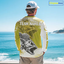 Load image into Gallery viewer, Yellow Camo Bass Fishing Jerseys For Fishing Team, Bass Skeleton Fishing Shirts Long Sleeve NBT419