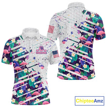 Load image into Gallery viewer, Flamingo Golf Polo Shirts For Men, Colorful Tropical Flamingo Pattern, Tropical Golf Shirt NBT477