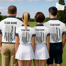 Load image into Gallery viewer, USA Flag Pattern Mens Golf Polo Shirt, Patriotic American Golf Shirt, 4Th Of July Golf Outfit NBT613