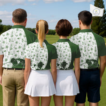 Load image into Gallery viewer, Green Mens Golf Polo Shirts, Funny Golf Icons Athetic Shirt, Golf Gifts For Men NBT481